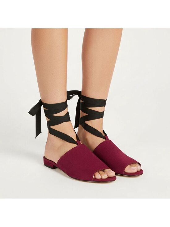 Sam Edelman Shoes - Sam Edelman Women's Suede Leather Theodora Sandals Mules with ties Magenta Sz 8